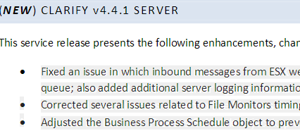 Cleo Clarify 4.4.1 Server Upgrade
