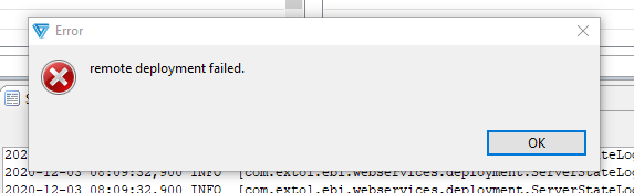 Cleo Clarify 5.09 Server remote deployment failed error screenshot